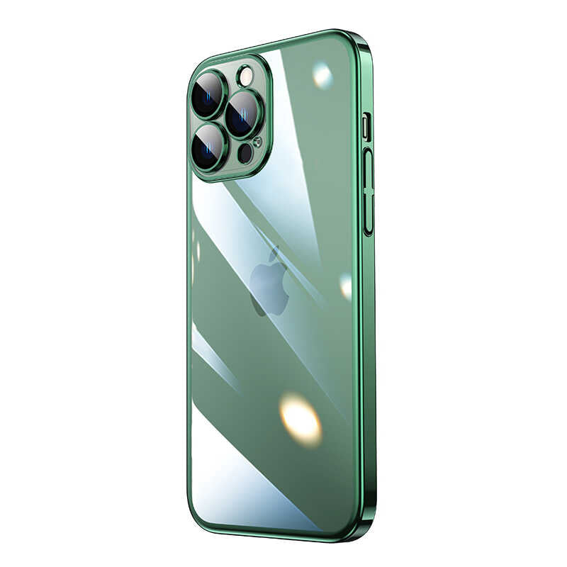 Apple iPhone 13 Pro Max Kılıf Sert PC Renkli Çerçeveli Zore Riksos Kapak Rose Gold