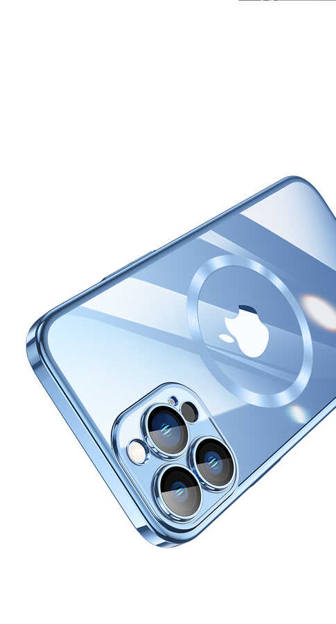 Apple iPhone 13 Pro Max Kılıf Wireless Şarj Özellikli Sert PC Zore Riksos M-safe Kapak Koyu Yeşil