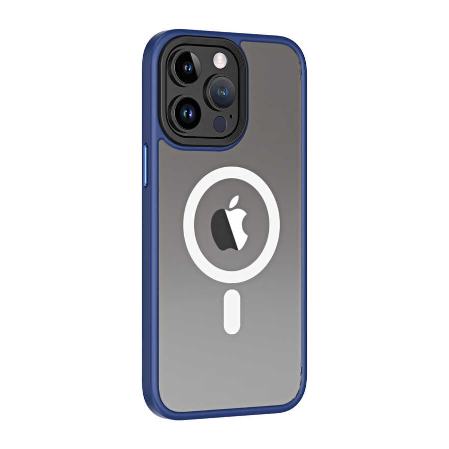 Apple iPhone 13 Pro Max Kılıf Wireless Şarj Özellikli Zore Hibrit M-safe Kapak Renksiz