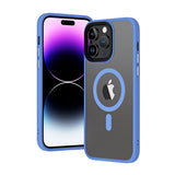 Apple iPhone 13 Pro Max Kılıf Wireless Şarj Özellikli Zore Hibrit M-safe Kapak Mavi Açık