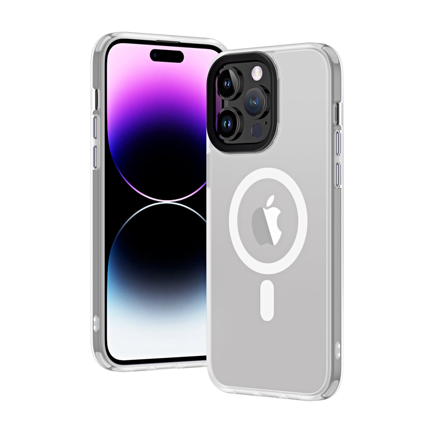 Apple iPhone 13 Pro Max Kılıf Wireless Şarj Özellikli Zore Hibrit M-safe Kapak Renksiz