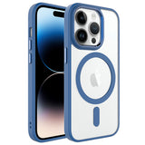 Apple iPhone 13 Pro Max Kılıf Wireless Şarj Özellikli Zore Krom M-safe Silikon Kapak Lavendery Gray