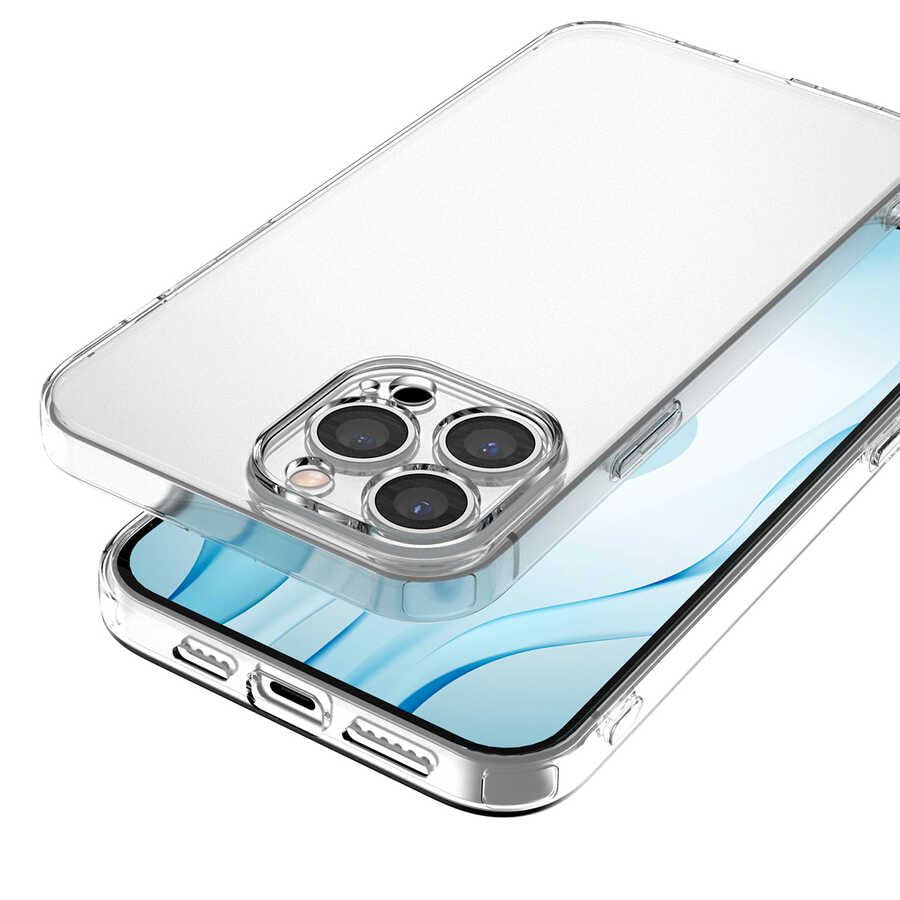 Apple iPhone 13 Pro Max Kılıf Zore Kamera Korumalı Süper Silikon Kapak Renksiz