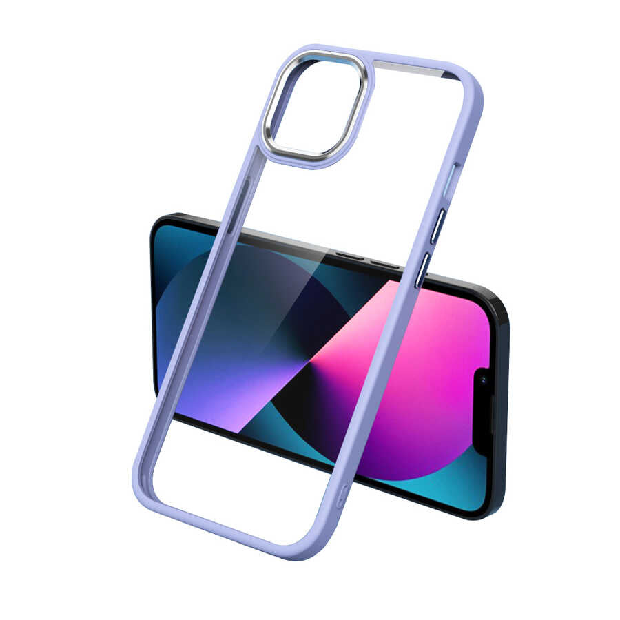 Apple iPhone 13 Pro Max Kılıf Zore Krom Kapak Lacivert