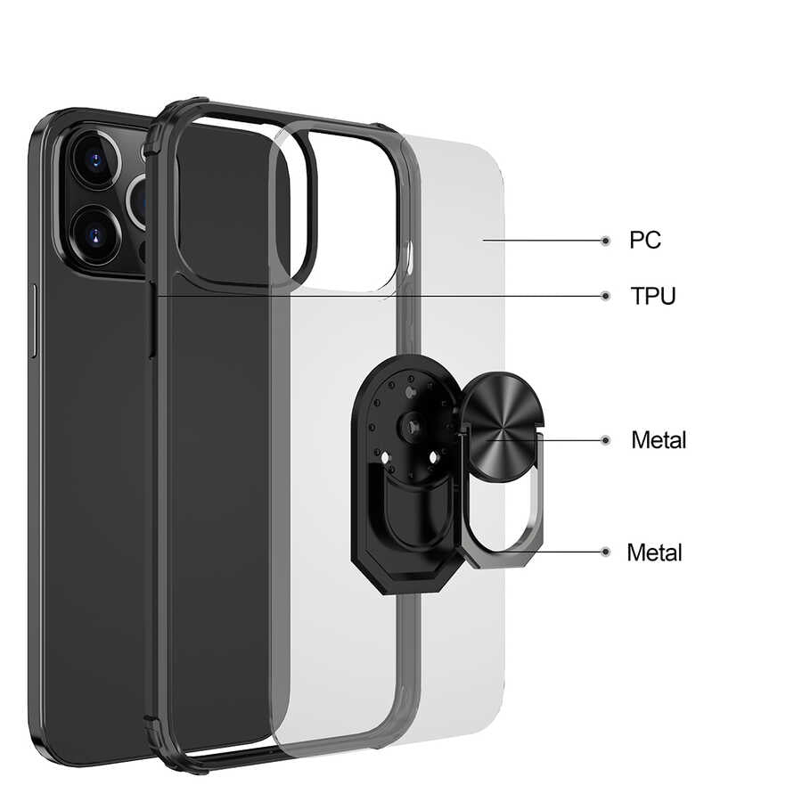 Apple iPhone 13 Pro Max Kılıf Zore Mola Kapak Siyah