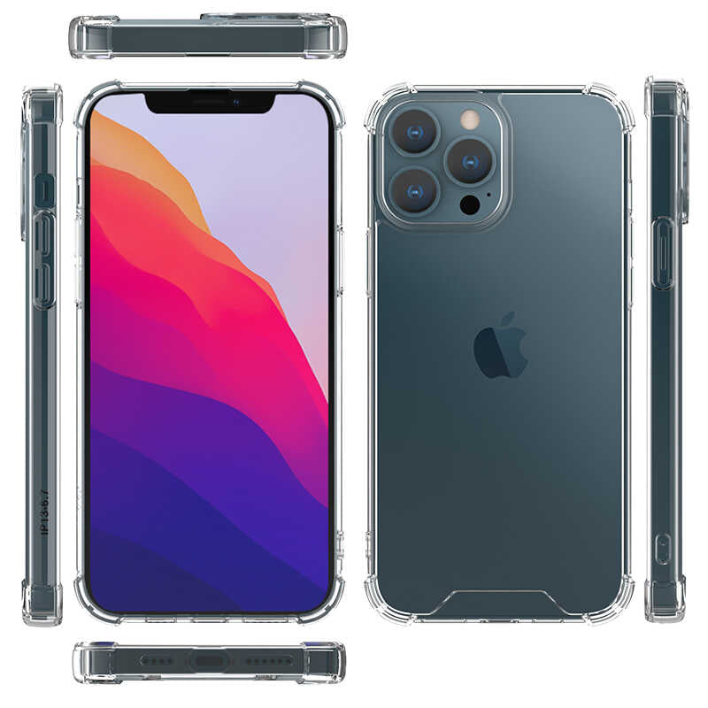 Apple iPhone 13 Pro Max Kılıf Zore Nitro Anti Shock Silikon Renksiz