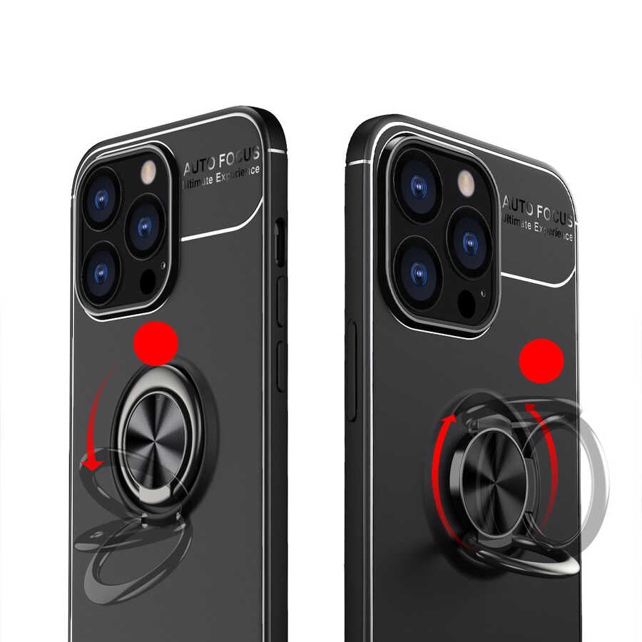 Apple iPhone 13 Pro Max Kılıf Zore Ravel Silikon Kapak Siyah-Mavi