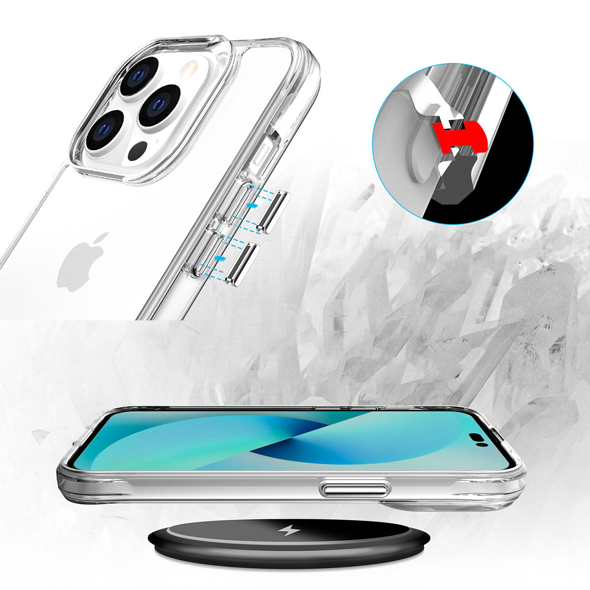 Apple iPhone 13 Pro Max Kılıf Zore Şeffaf Ultra İnce Airbag Tasarımlı Okka Kapak Renksiz