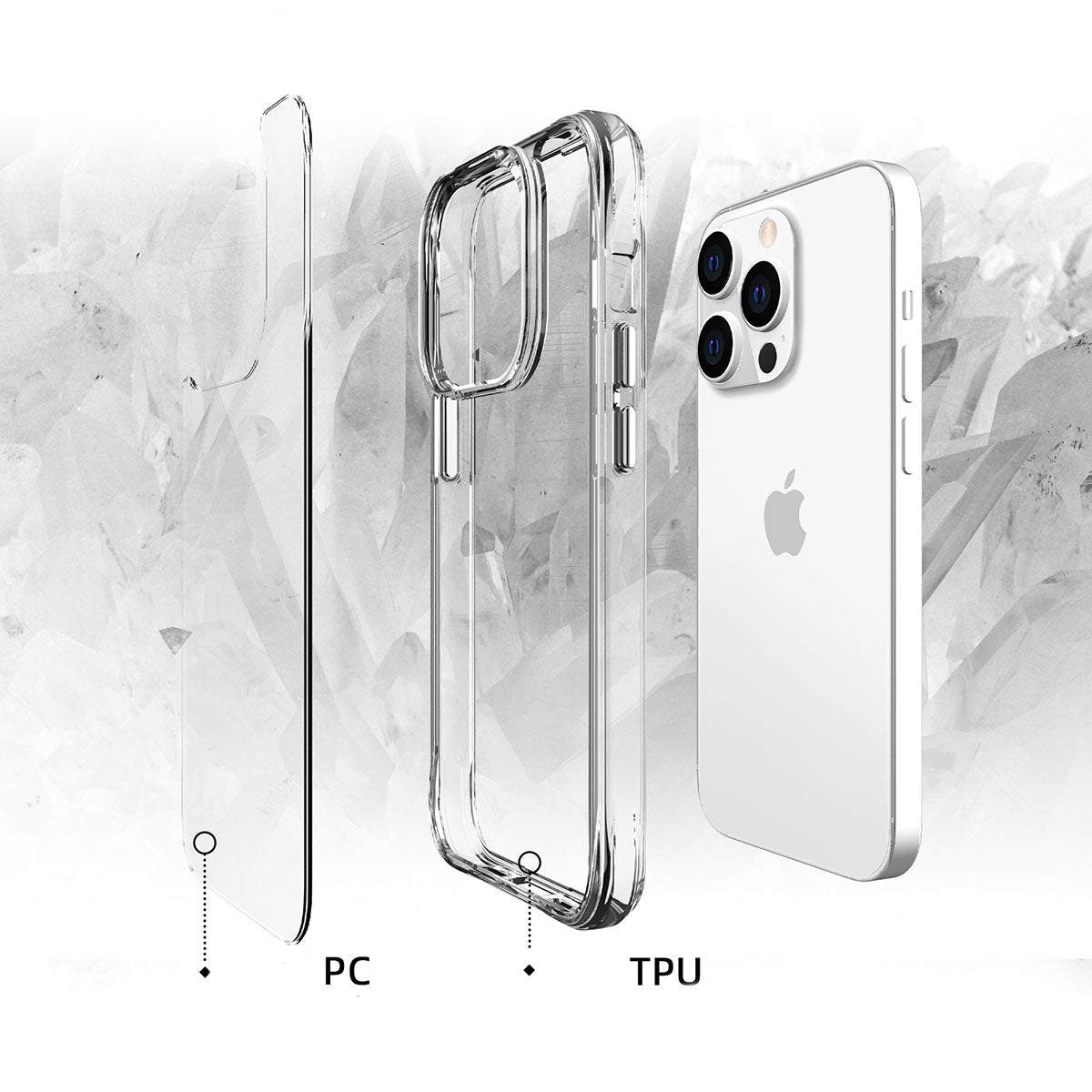 Apple iPhone 13 Pro Max Kılıf Zore Şeffaf Ultra İnce Airbag Tasarımlı Okka Kapak Renksiz