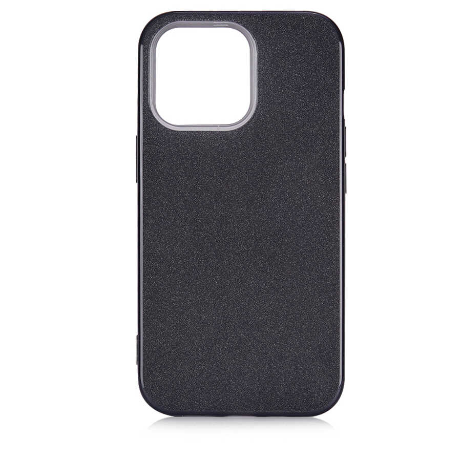 Apple iPhone 13 Pro Max Kılıf Zore Shining Silikon Siyah