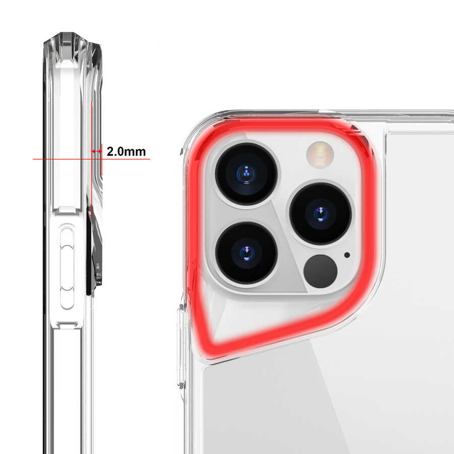 Apple iPhone 13 Pro Max Kılıf Zore T-Max Kapak Renksiz