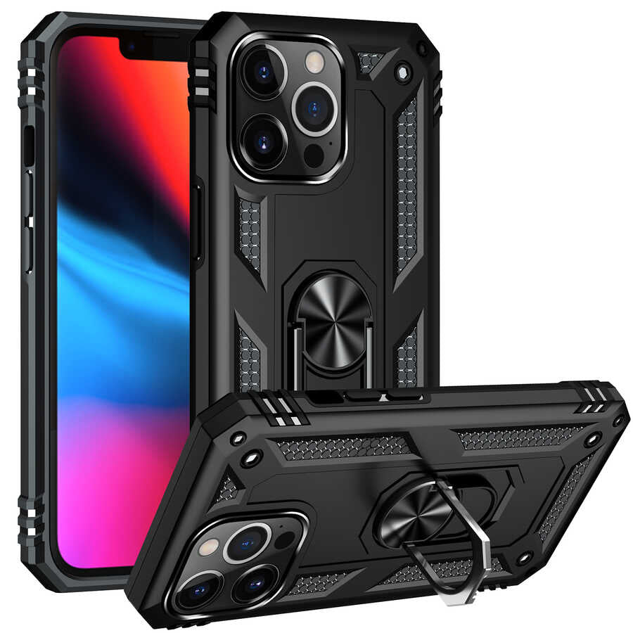 Apple iPhone 13 Pro Max Kılıf Zore Vega Kapak Siyah