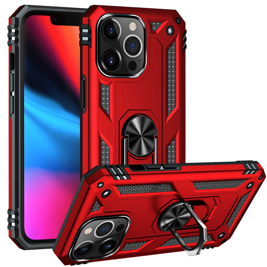 Apple iPhone 13 Pro Max Kılıf Zore Vega Kapak Kırmızı