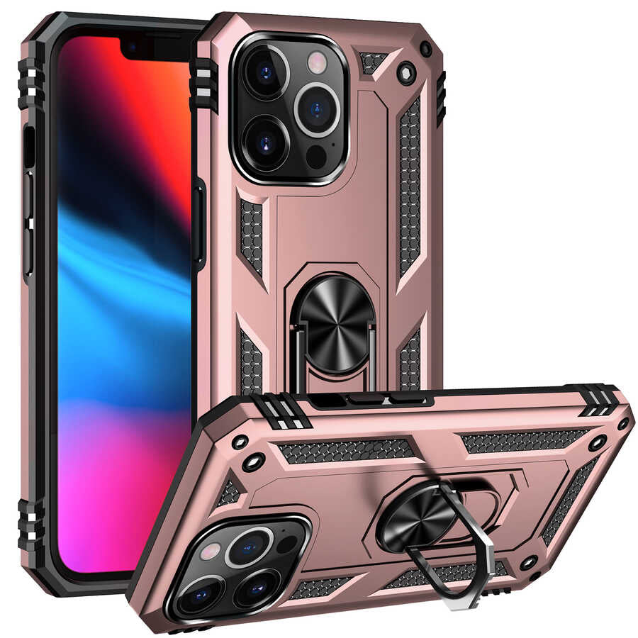 Apple iPhone 13 Pro Max Kılıf Zore Vega Kapak Rose Gold