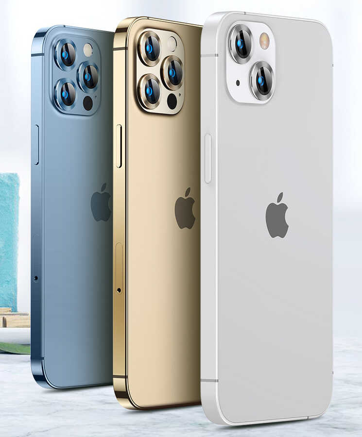 Apple iPhone 13 Pro Max Zore CL-04 Kamera Lens Koruyucu Gümüş