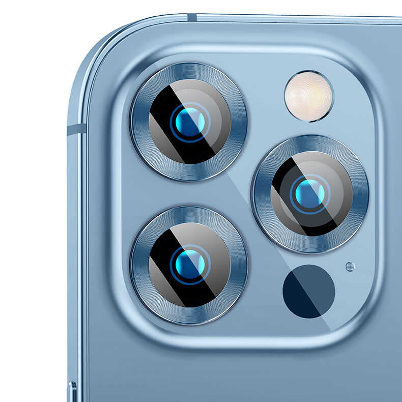 Apple iPhone 13 Pro Max Zore CL-04 Kamera Lens Koruyucu Gri