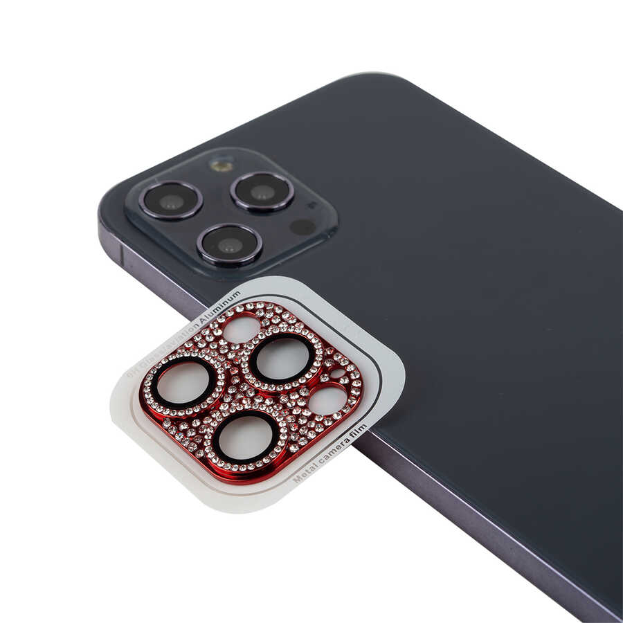 Apple iPhone 13 Pro Max Zore CL-08 Kamera Lens Koruyucu Gold