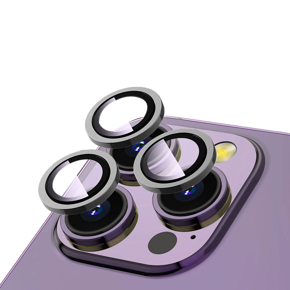 Apple iPhone 13 Pro Max Zore CL-12 Premium Safir Parmak İzi Bırakmayan Anti-Reflective Kamera Lens Koruyucu Gri