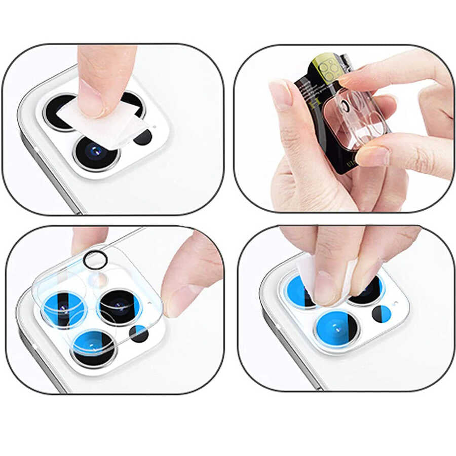 Apple iPhone 13 Pro Max Zore Kamera Lens Koruyucu Cam Filmi Renksiz