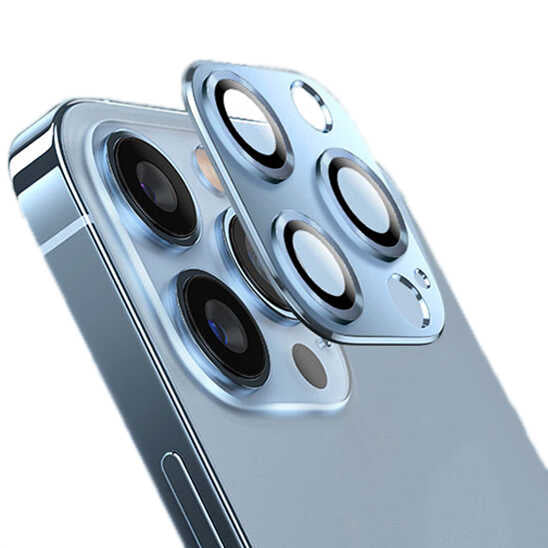 Apple iPhone 13 Pro Zore CL-03 Kamera Lens Koruyucu Mavi
