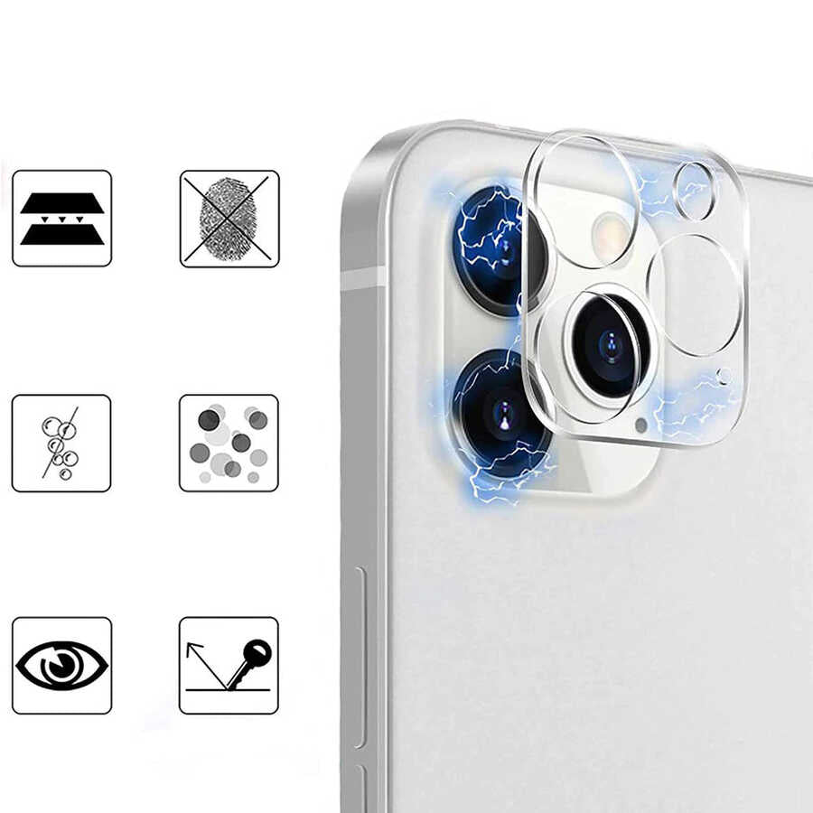 Apple iPhone 13 Pro Zore Kamera Lens Koruyucu Cam Filmi Renksiz
