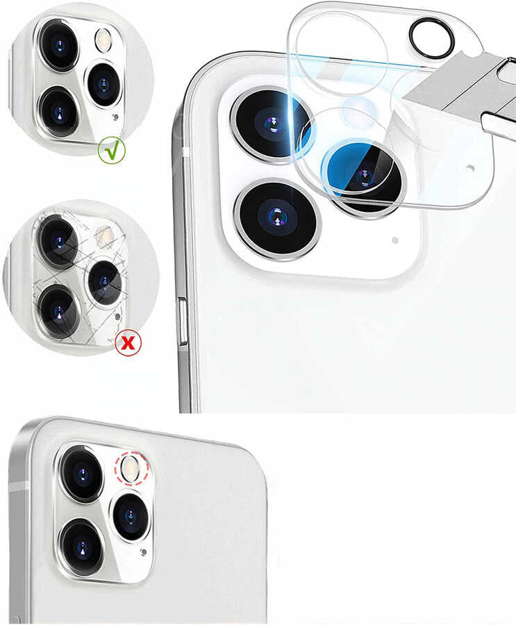 Apple iPhone 13 Pro Zore Kamera Lens Koruyucu Cam Filmi Renksiz