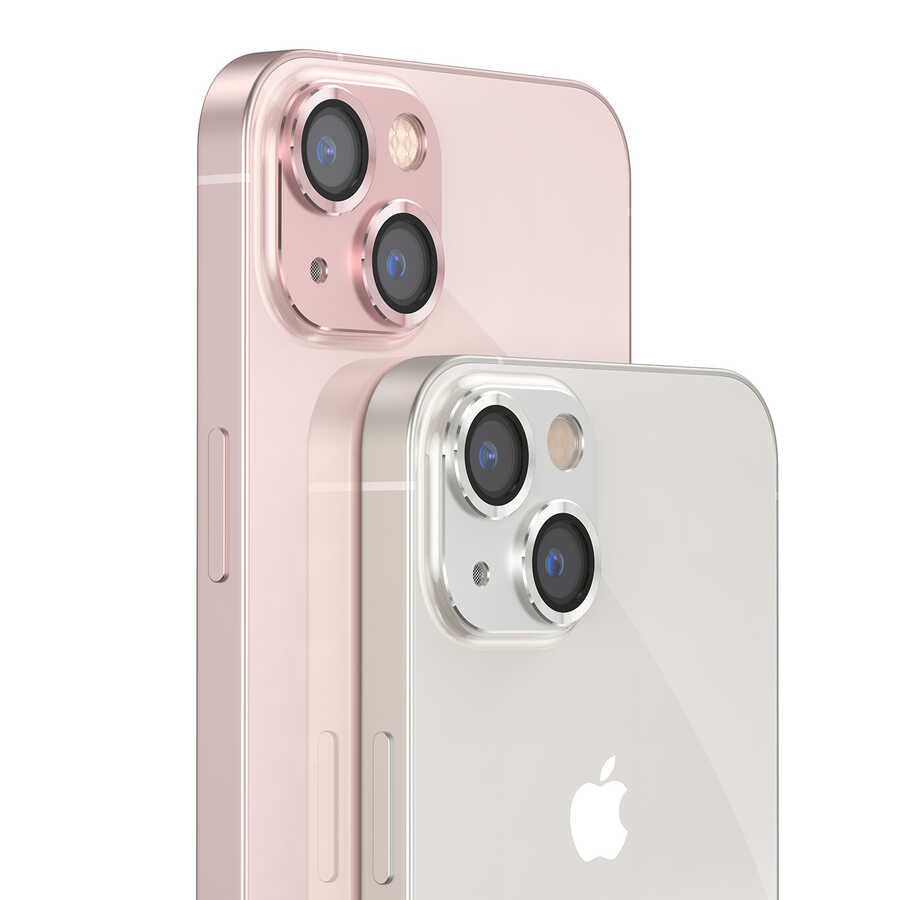 Apple iPhone 13 Zore CL-03 Kamera Lens Koruyucu Gümüş