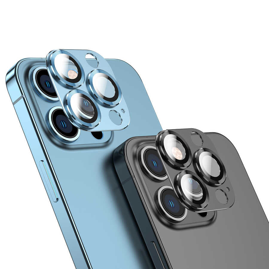 Apple iPhone 13 Zore CL-03 Kamera Lens Koruyucu Mavi
