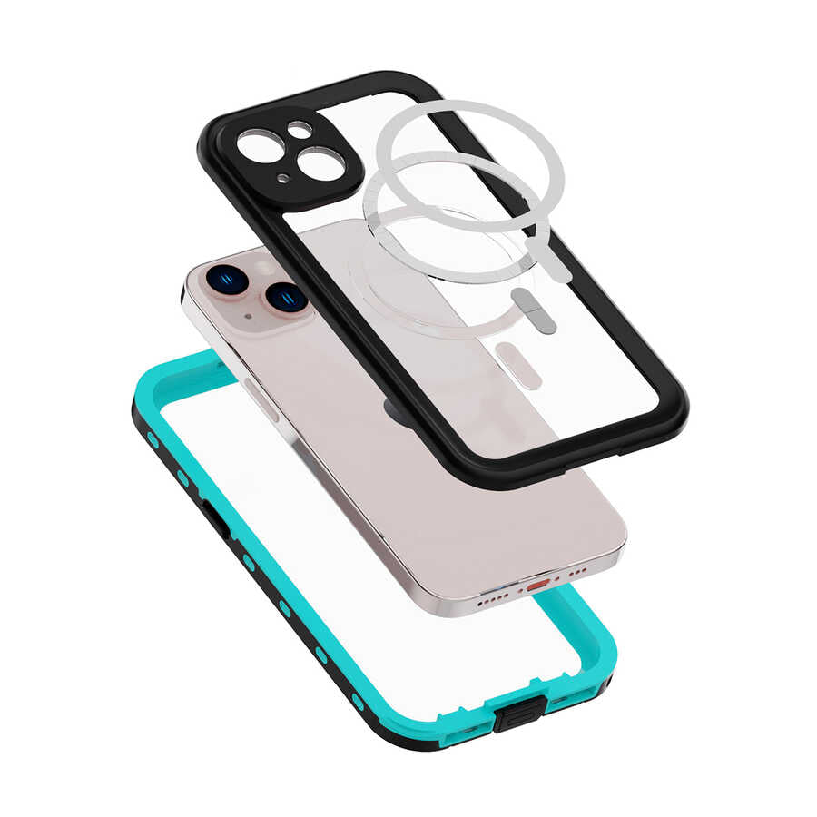 Apple iPhone 14 Kılıf 1-1 Su Geçirmez Kılıf Siyah