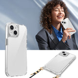 Apple iPhone 14 Kılıf Airbagli Takılabilir Askı Aparatlı Zore Snap Silikon Kapak Şeffaf