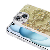 Apple iPhone 14 Kılıf Çiçek Desenli Parlak Taşlı Sert Silikon Zore Garden Kapak Colorful