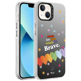 Apple iPhone 14 Kılıf Desenli Zore Silver Sert Kapak Kalp