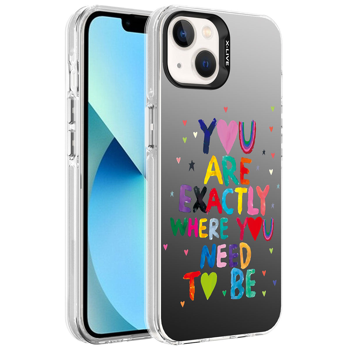 Apple iPhone 14 Kılıf Desenli Zore Silver Sert Kapak You