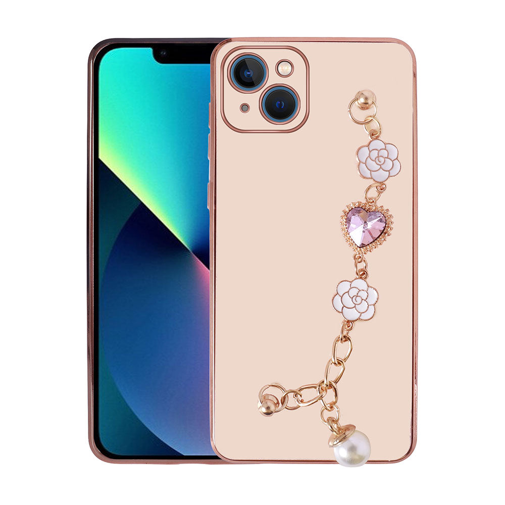 Apple iPhone 14 Kılıf El Tutamaçlı Kamera Korumalı Zore Taka Silikon Kapak Pembe