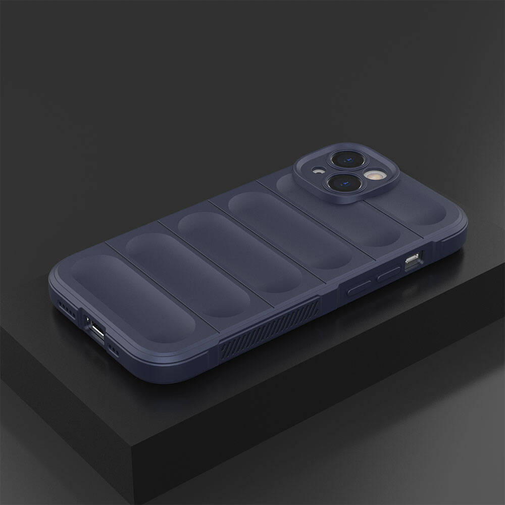 Apple iPhone 14 Kılıf Esnek TPU Oyuklu Arka Yüzey Tasarımlı Zore Etnik Silikon Kapak Koyu Yeşil