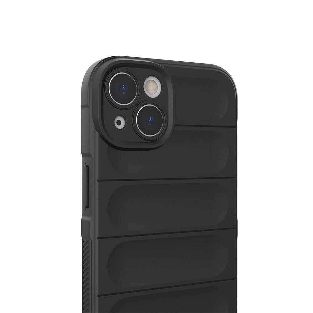 Apple iPhone 14 Kılıf Esnek TPU Oyuklu Arka Yüzey Tasarımlı Zore Etnik Silikon Kapak Koyu Yeşil