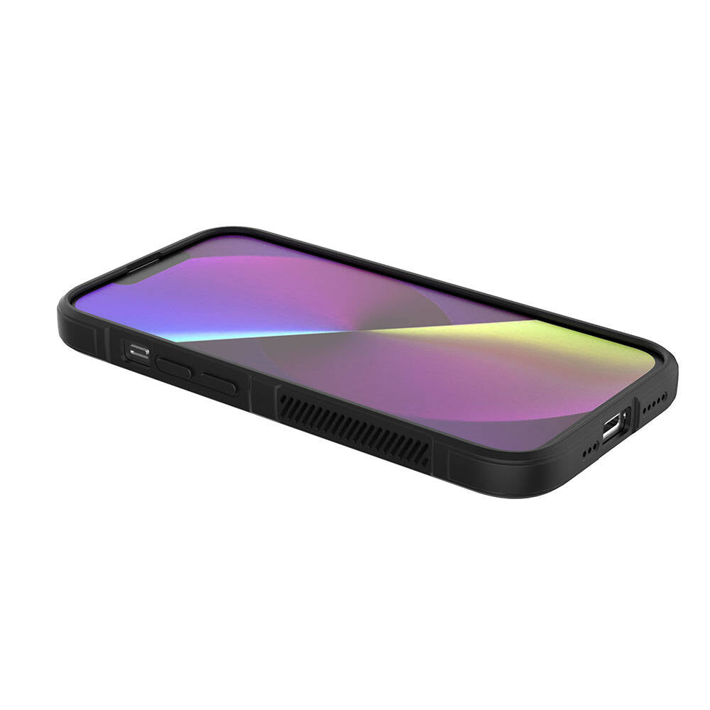 Apple iPhone 14 Kılıf Esnek TPU Oyuklu Arka Yüzey Tasarımlı Zore Etnik Silikon Kapak Koyu Yeşil