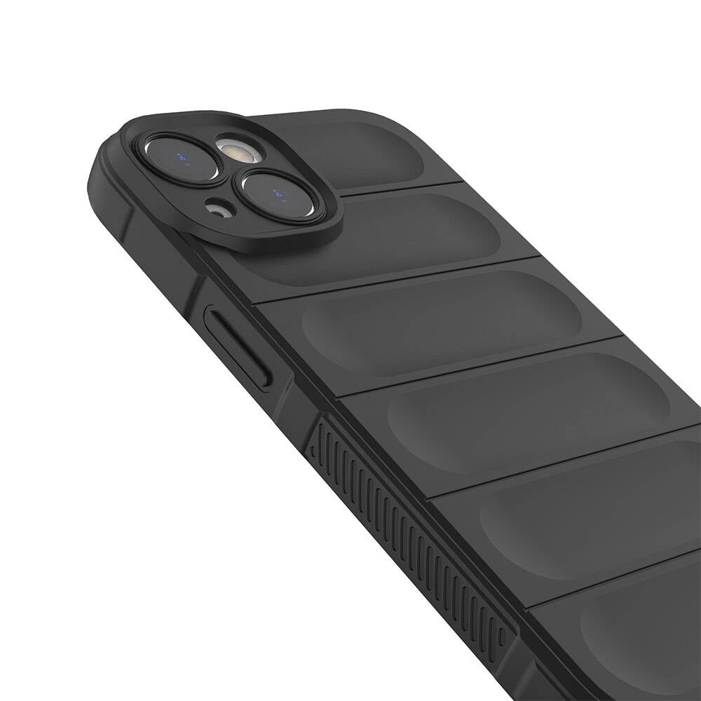 Apple iPhone 14 Kılıf Esnek TPU Oyuklu Arka Yüzey Tasarımlı Zore Etnik Silikon Kapak Koyu Yeşil