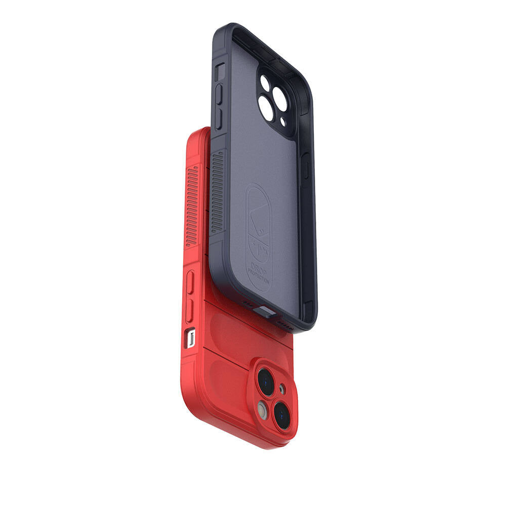 Apple iPhone 14 Kılıf Esnek TPU Oyuklu Arka Yüzey Tasarımlı Zore Etnik Silikon Kapak Kırmızı