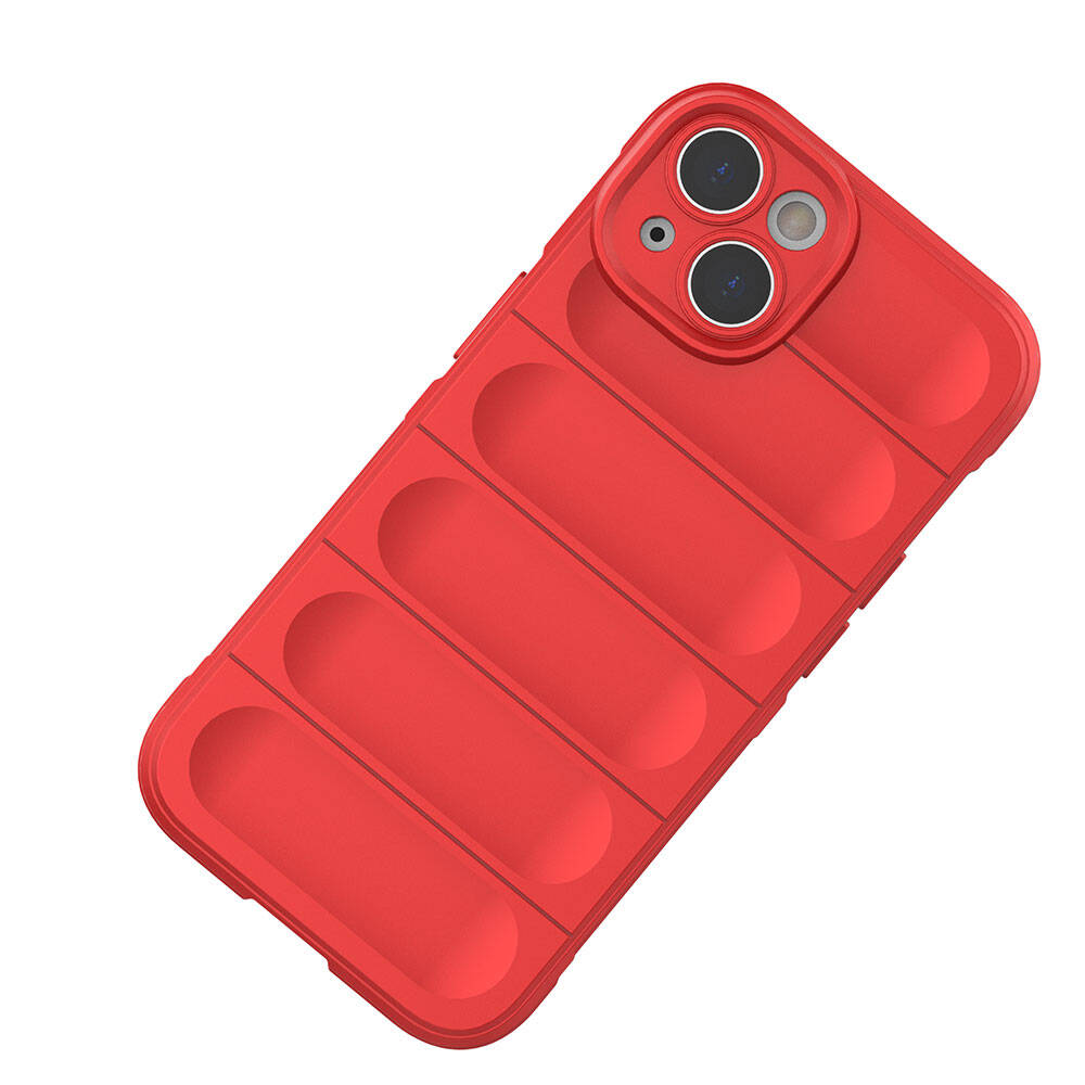 Apple iPhone 14 Kılıf Esnek TPU Oyuklu Arka Yüzey Tasarımlı Zore Etnik Silikon Kapak Koyu Yeşil