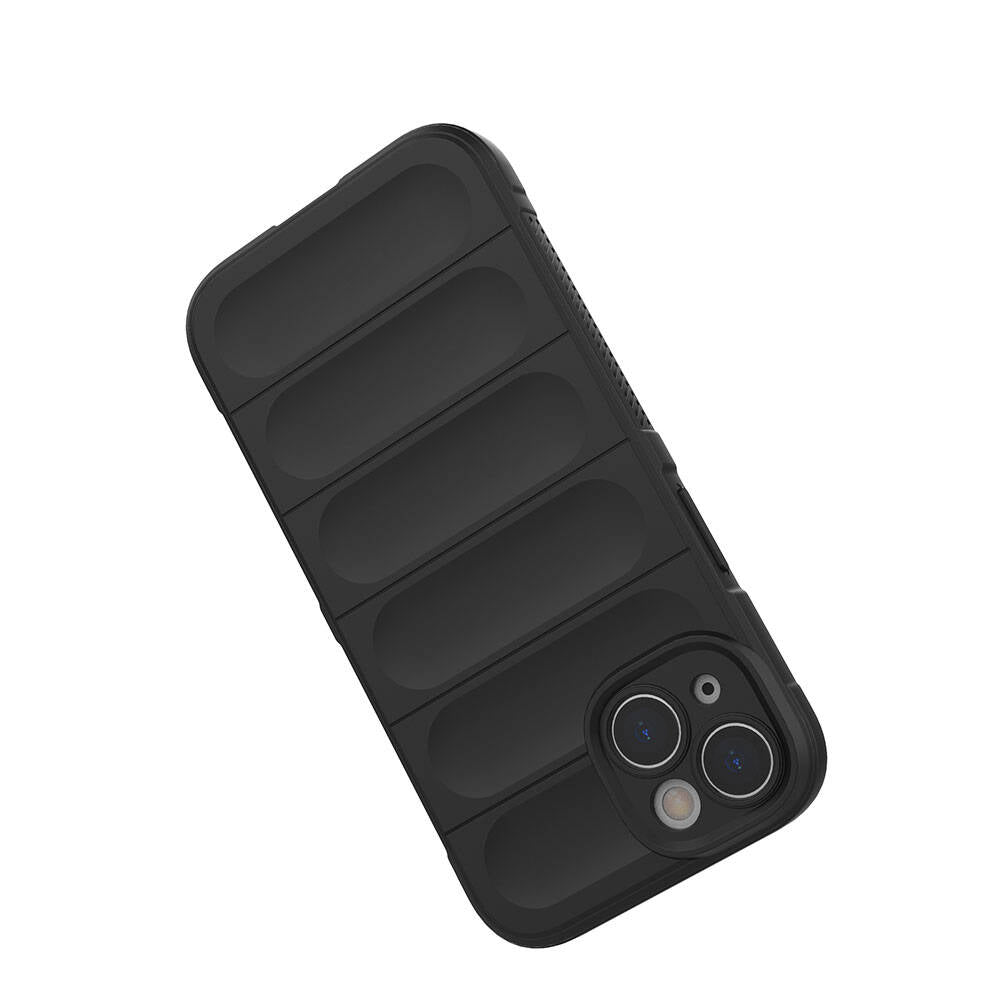 Apple iPhone 14 Kılıf Esnek TPU Oyuklu Arka Yüzey Tasarımlı Zore Etnik Silikon Kapak Siyah