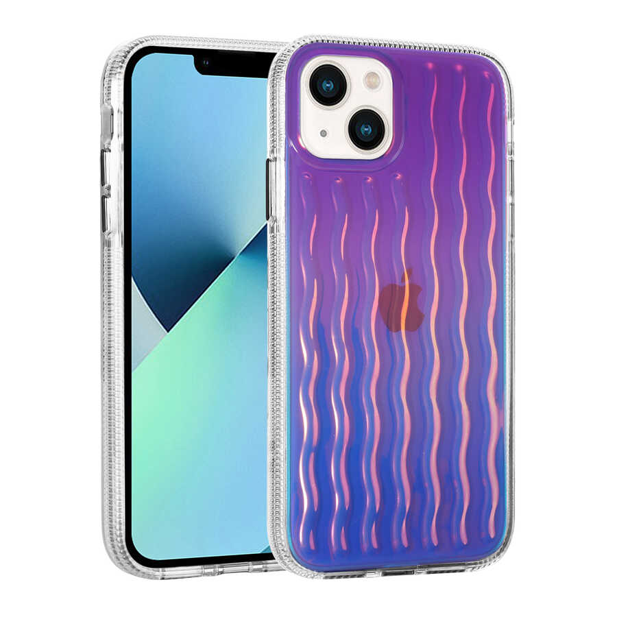 Apple iPhone 14 Kılıf Kabartmalı Dalga Tasarımlı Silikon Zore İsmira Kapak NO2