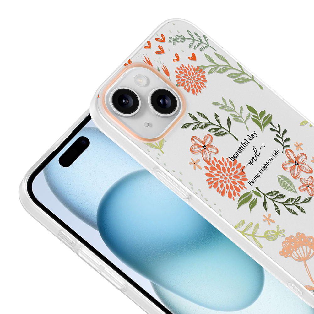 Apple iPhone 14 Kılıf Kamera Korumalı Desenli Zore Klip Kapak Beautiful