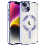 Apple iPhone 14 Kılıf Kamera Korumalı M-safe Wireless Şarj Özellikli Zore Demre Kapak Lila