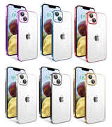 Apple iPhone 14 Kılıf Kamera Korumalı Renkli Çerçeveli Zore Garaj Kapak Gümüş