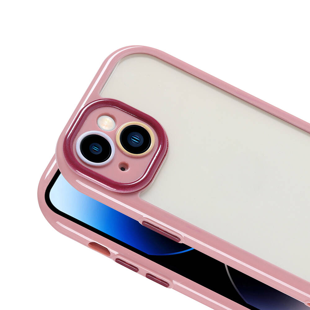 Apple iPhone 14 Kılıf Kamera Korumalı Renkli Kenar ve Çerçeve Tasarımlı Zore Vitamin Kapak Siyah