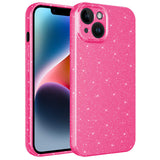 Apple iPhone 14 Kılıf Kamera Korumalı Simli Lüks Zore Koton Kapak Pembe Koyu