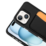 Apple iPhone 14 Kılıf Kartlıklı Zore X-Kart Silikon Kapak Kahverengi