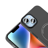 Apple iPhone 14 Kılıf M-Safe Şarj Özellikli Kamera Korumalı Zore Elio Sert PC Kapak Siyah