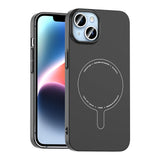 Apple iPhone 14 Kılıf M-Safe Şarj Özellikli Kamera Korumalı Zore Elio Sert PC Kapak Siyah